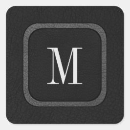 Elegantes Rustikales Vintages Black Leather Chic M Quadratischer Aufkleber