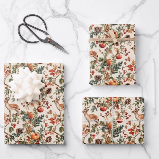 Elegantes rustikales Vintages Wald Geschenkpapier Set (Vorderseite)