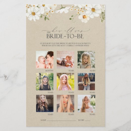 Elegantes Rustikales Wasserfarbenspiel Daisy Braut (Vorderseite)