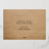 Elegantes Rustikales Weihnachtsschachbrett Folien Feiertagskarte (Rückseite)