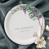 Elegantes, rustikales Weinkeller Grapevine Foliage Pappteller