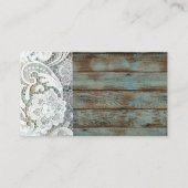 elegantes rustikales, weißes Spitzenholz Visitenkarte (Rückseite)