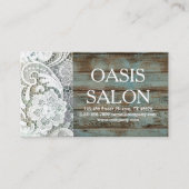 elegantes rustikales, weißes Spitzenholz Visitenkarte (Vorderseite)