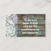 elegantes rustikales, weißes Spitzenholz Visitenkarte (Rückseite)