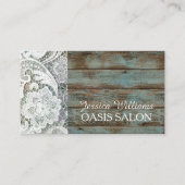 elegantes rustikales, weißes Spitzenholz Visitenkarte (Vorderseite)