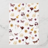 Elegantes Rustikales Wildblume Thema Boho Brautpar Folieneinladung (Rückseite)