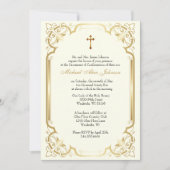 Elegantes Sacrament der Bestätigung Dove Lilies Einladung (Vorderseite)