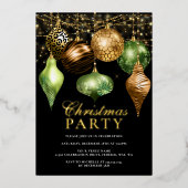 Elegantes Safari Gold Ornament Weihnachten Party Folieneinladung (Vorderseite)