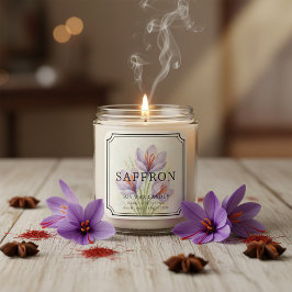 Elegantes Saffron Soy Wax Candle Business Label Quadratischer Aufkleber