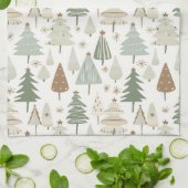 Elegantes Saga-grünes Weihnachtsbaummuster Geschirrtuch (Gefaltet)