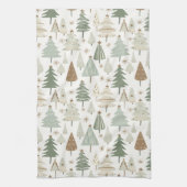 Elegantes Saga-grünes Weihnachtsbaummuster Geschirrtuch (Vertikal)