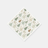 Elegantes Saga-grünes Weihnachtsbaummuster Serviette (Ecke)