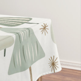 Elegantes Saga-grünes Weihnachtsbaummuster Tischdecke
