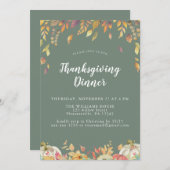 Elegantes Sage Erntedank Dinner Einladung (Vorne/Hinten)
