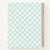 Elegantes Sage Gingham Blank Cocktail Rezept Buch (Rückseite)