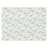 Elegantes Sage Green Blätter Wasserfarben Muster Tischdecke (Vorderseite (Horizontal))
