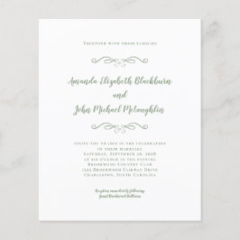 Elegantes Sage Green Budget Hochzeit Chic Einladun