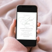 Elegantes Sage Green Calligraphy Brautparty Einladung