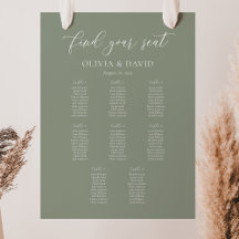Elegantes Sage Green Color 8 Tabelle Seating Chart
