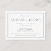 Elegantes Sage Green Einfache Skript-Probe Abendes Begleitkarte (Vorderseite)