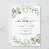 Elegantes Sage Green Foliage Brautparty Einladung (Vorderseite)