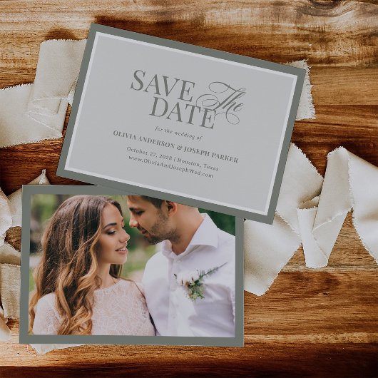 Elegantes Sage Green Foto | Classic Luxe Save The Date