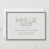 Elegantes Sage Green Foto | Classic Luxe Save The Date (Vorderseite)