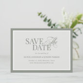 Elegantes Sage Green Foto | Classic Luxe Save The Date (Stehend Vorderseite)