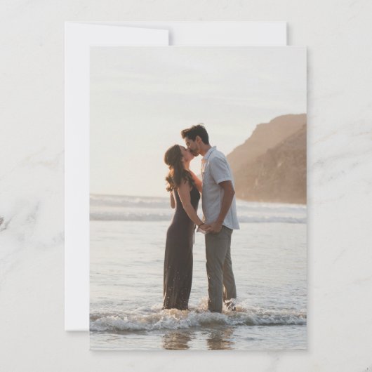 Elegantes Sage Green Foto Moderne Hochzeit Save The Date (Rückseite)