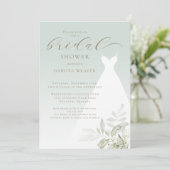 Elegantes Sage Green Greenerity Brautparty Einladung (Stehend Vorderseite)