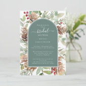 Elegantes Sage Green Greenerity Brautparty Einladung (Stehend Vorderseite)