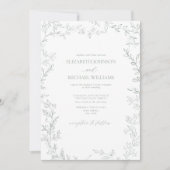 Elegantes Sage Green Minimal Leaf Foto Hochzeit Einladung (Vorderseite)