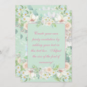 Elegantes Sage Green Pastel Blumengarten Party Einladung (Vorne/Hinten)