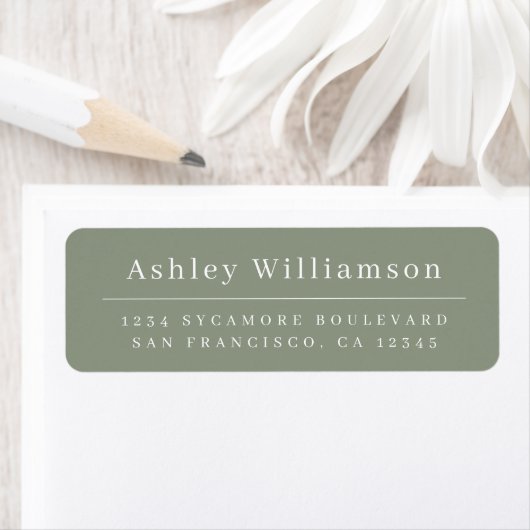 Elegantes Sage Green Return Address Label (Insitu)