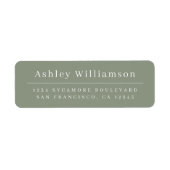 Elegantes Sage Green Return Address Label (Vorne)