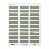 Elegantes Sage Green Return Address Label (Vorne)