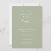Elegantes Sage Green Rustic Probe Dinner Einladung (Vorderseite)