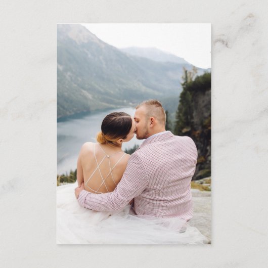 Elegantes Sage Green Simple Foto Hochzeit Dankeskarte (Rückseite)