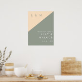 Elegantes Sage Green und Cream Wedding Willkommens Poster (Küche)