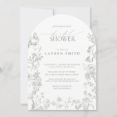 Elegantes Sage Green Viktorianisch Floral Brautpar Einladung (Vorderseite)