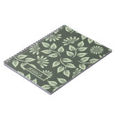 Elegantes Sage Green Vintag Bloral Personalisiert Notizblock (Linke Seite)