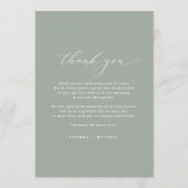 Elegantes Sage Green Vintage Wedding Menu Menükarte (Rückseite)