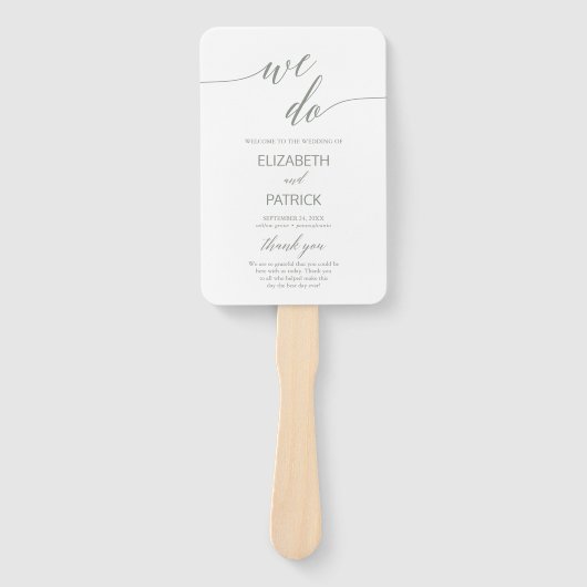 Elegantes Sage Green We Do Wedding Programm Fächer (Vorderseite)