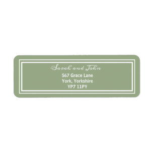 Elegantes Sage Green Wedding Address Label
