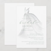 Elegantes Sage Green Wedding Dress Brautparty Einladung (Vorne/Hinten)