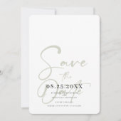 Elegantes Sage Green Wedding Foto Save the Date (Vorderseite)