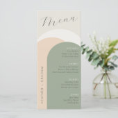 Elegantes Sage Green Wedding Menü (Stehend Vorderseite)