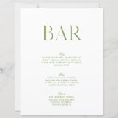 Elegantes Sage Green & White 8.5x11 Hochzeitszeich (Vorderseite)