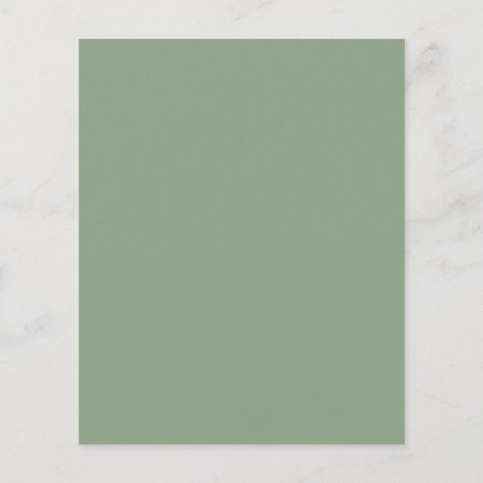 Elegantes Sage Green White Budget Einladung zur Ho (Rückseite)