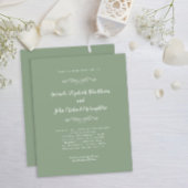 Elegantes Sage Green White Budget Einladung zur Ho